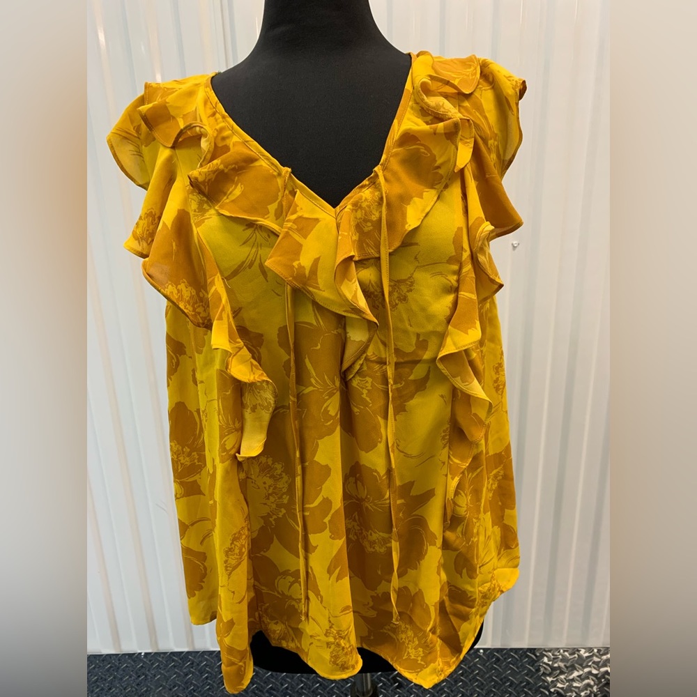 Worthington Gold Ruffle Blouse
